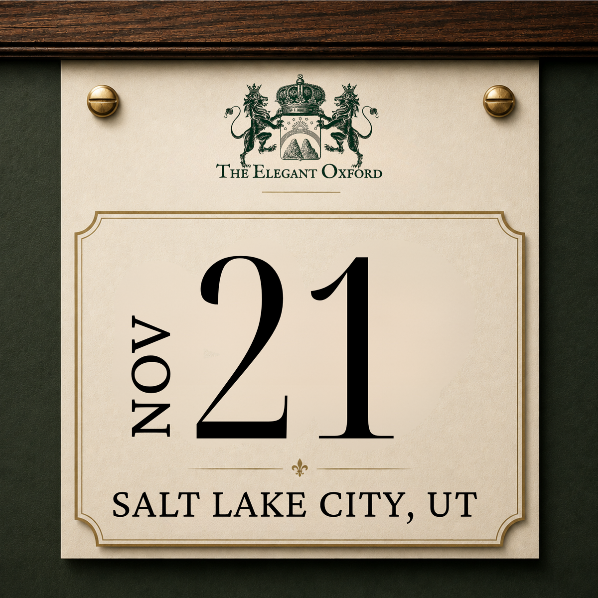 Nov 21 - Salt Lake City