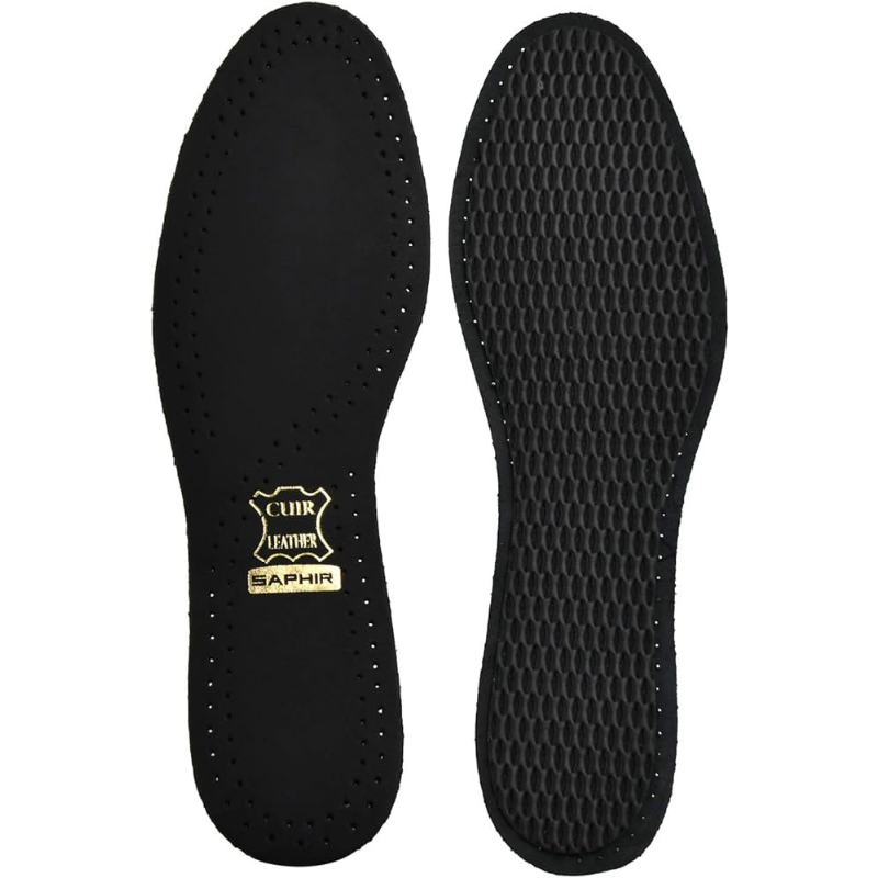 Black Leather on Charcoal Insoles Saphir Beaute du Cuir