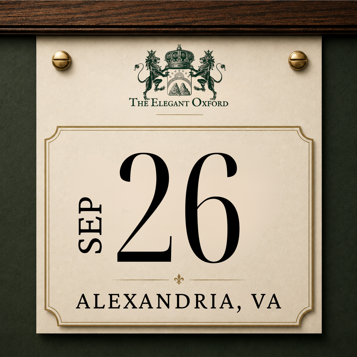 Sep 26 - Alexandria, VA