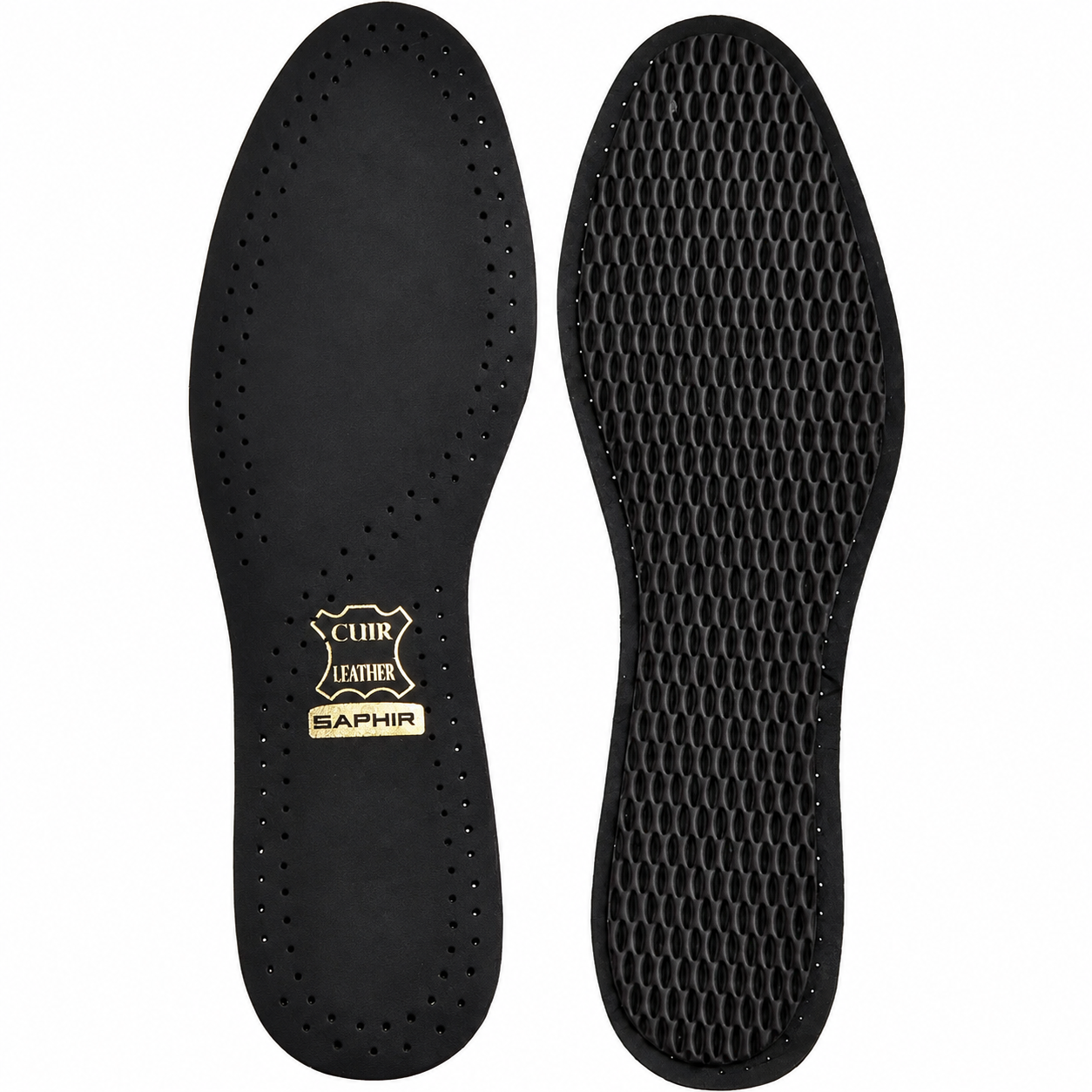 Black Leather & Charcoal Insoles