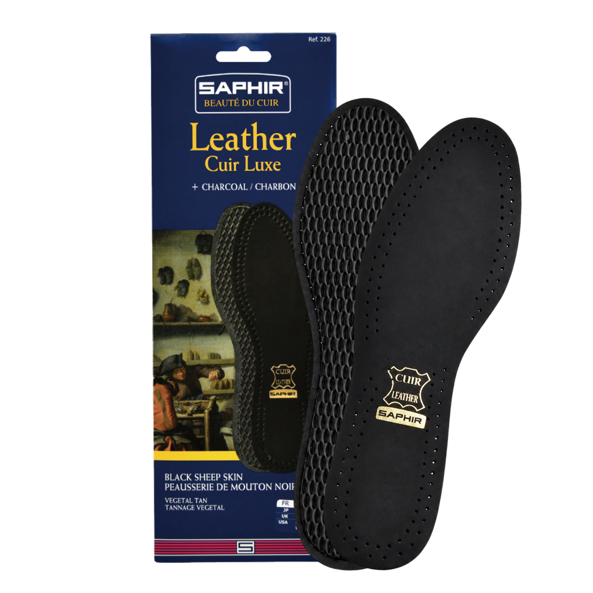 Black Leather & Charcoal Insoles