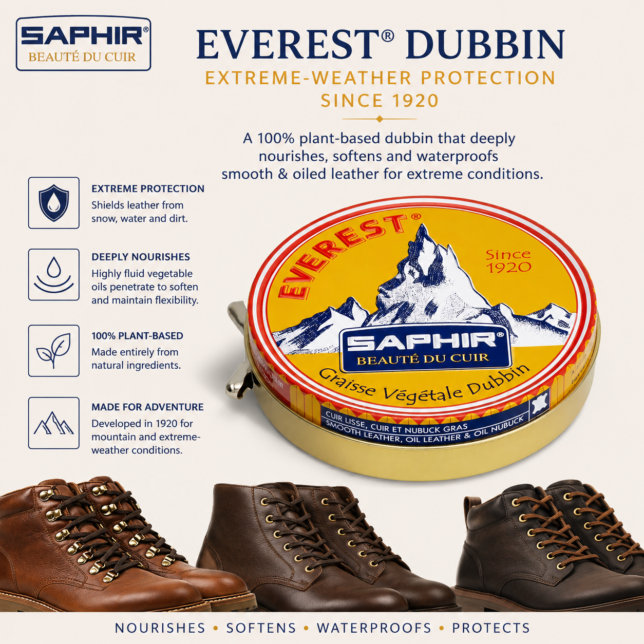 Saphir BdC Everest Dubbin Grease 3.38oz