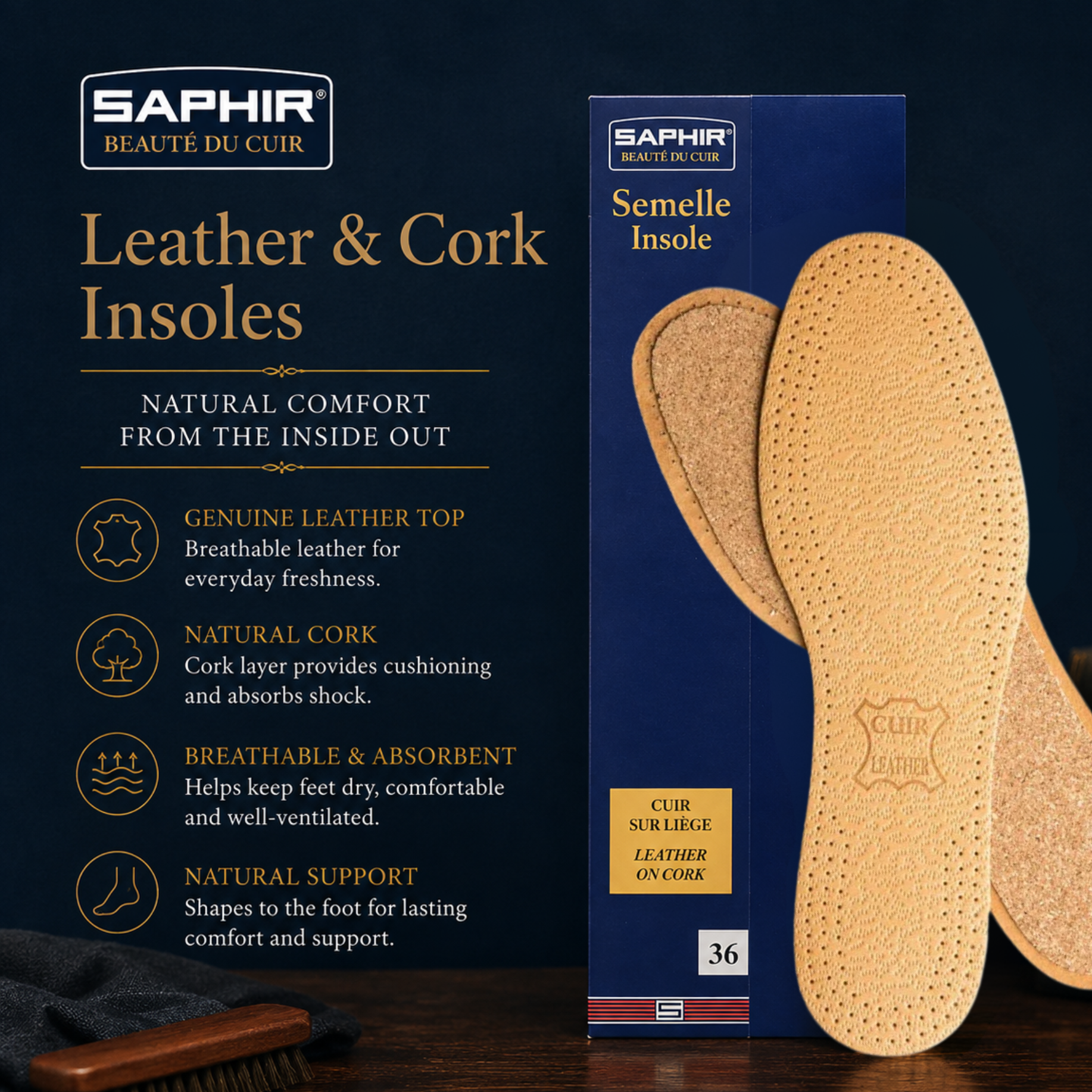 Leather & Cork Insoles